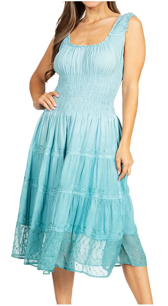 Sakkas Spring Maiden Ombre Peasant Dress