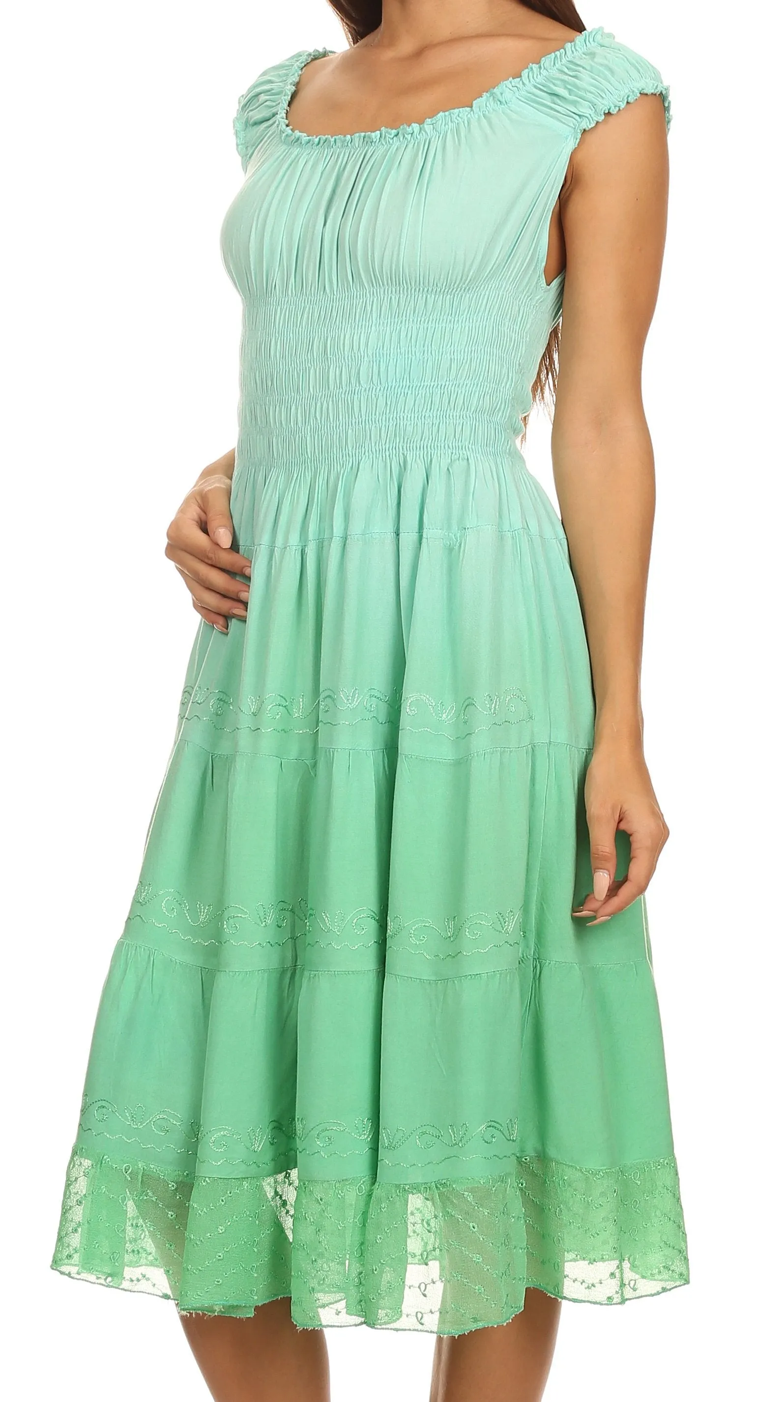 Sakkas Spring Maiden Ombre Peasant Dress
