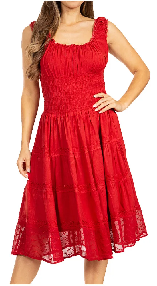 Sakkas Spring Maiden Ombre Peasant Dress