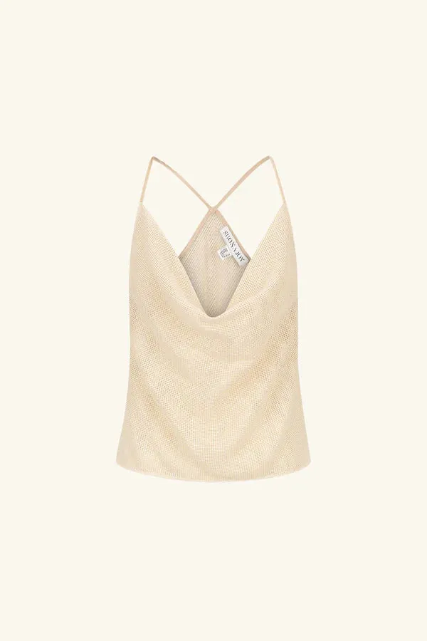 SHONA JOY - Valeria Cowl Neck Cami - Oat