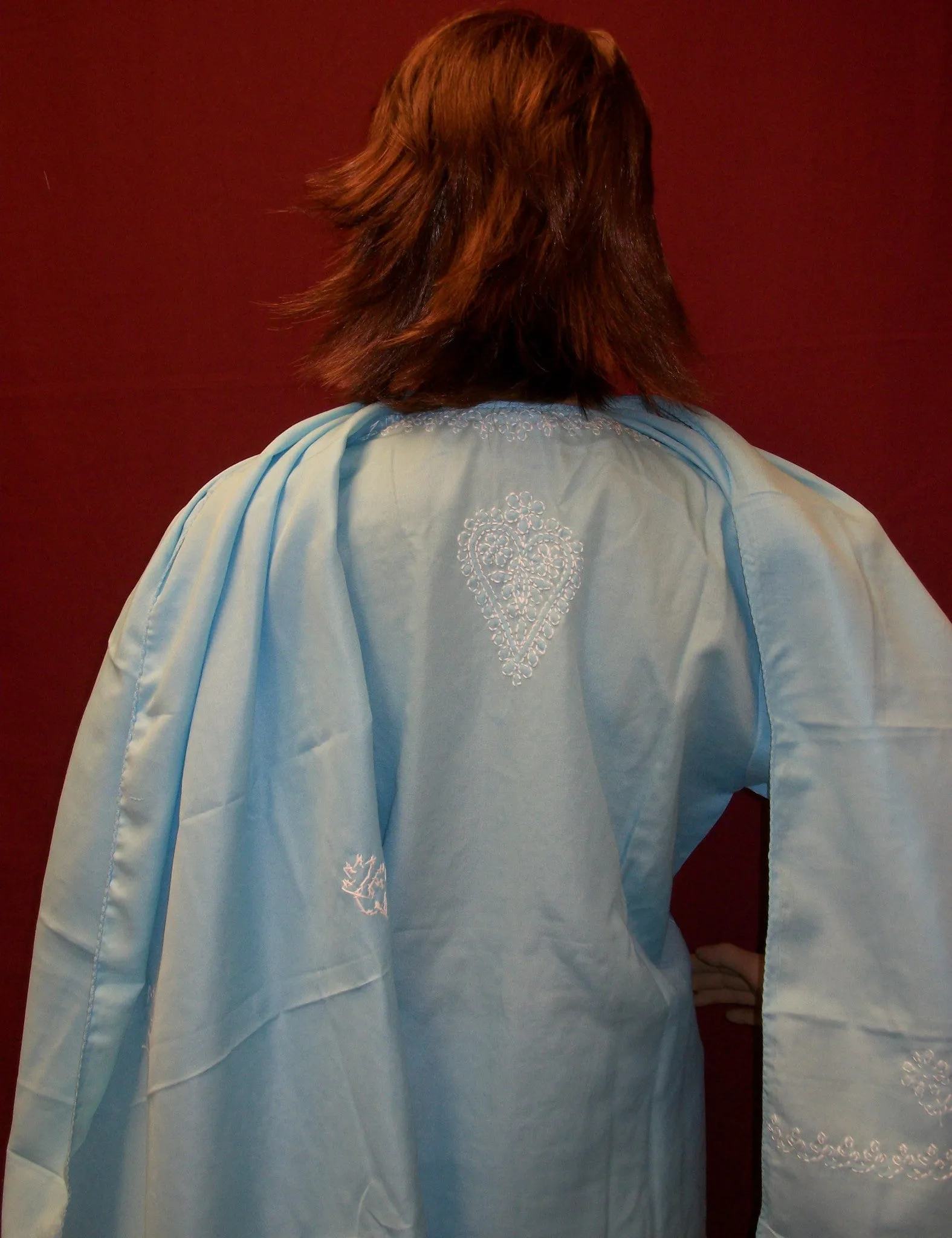 Suit 3080 Blue Cotton Salwar Kameez Dupatta Large Size Shieno
