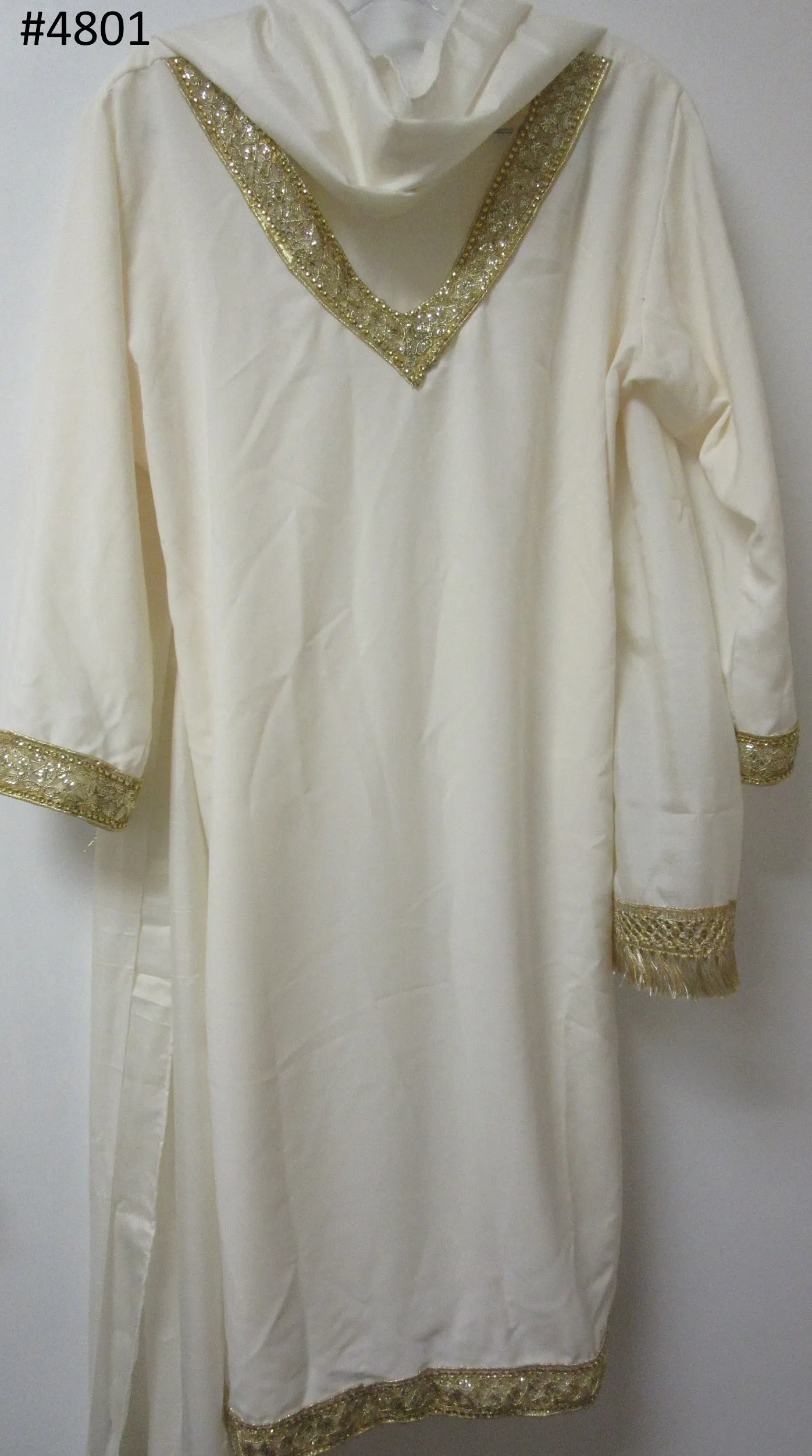 Suit 4801 Solid Ivory Crepe Salwar Kameez Dupatta Large Size Pakistani Suit