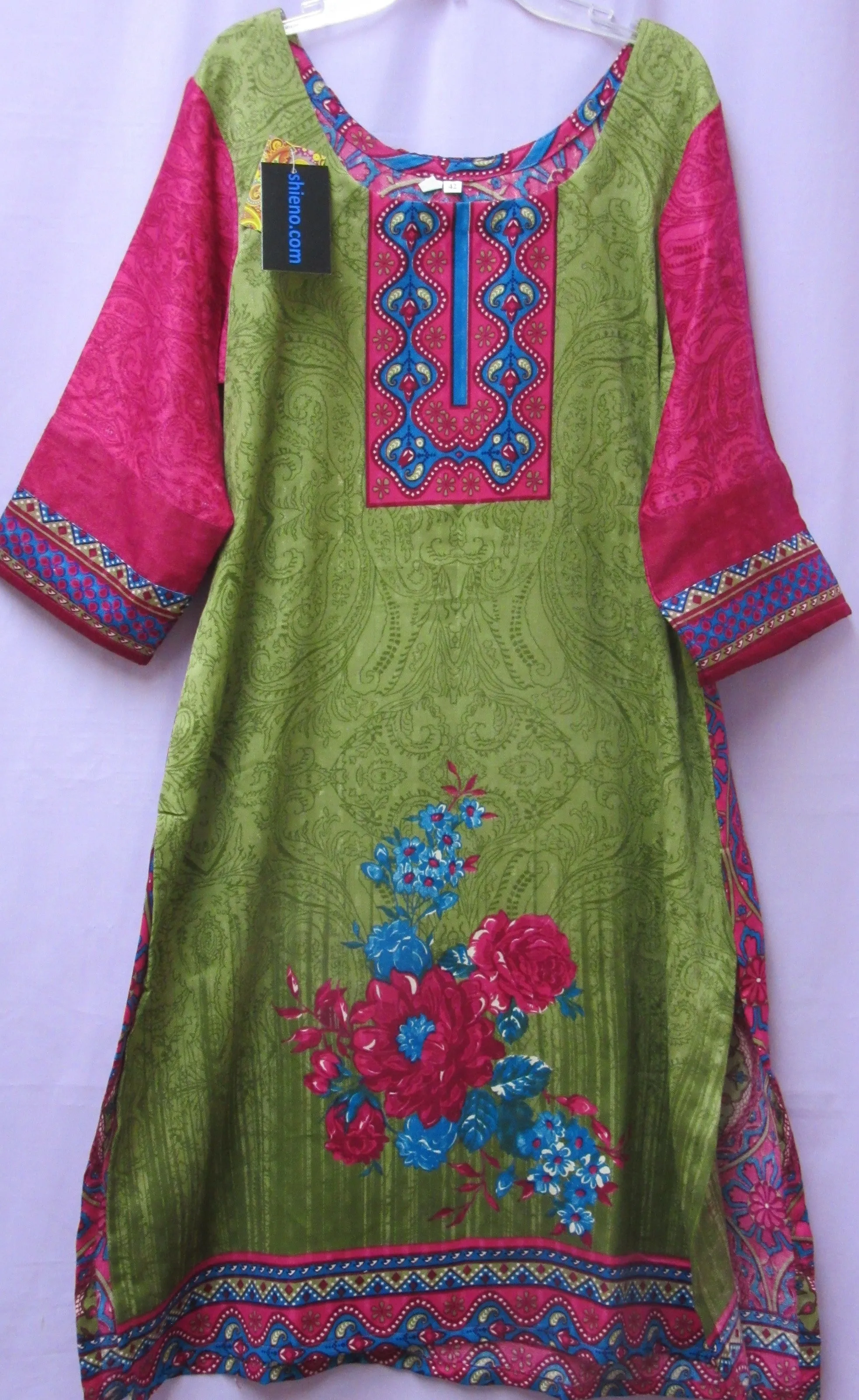 Suit 7900 Mehandi Green Multi Color Large Size  Salwar Kameez Dupatta Shieno