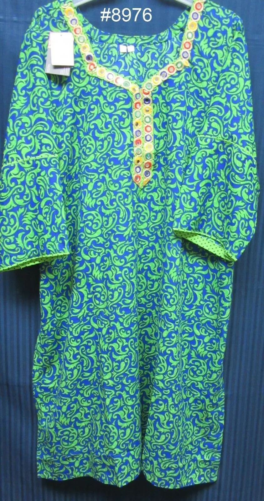 Suit 8977 Green Blue Printed Salwar Kameez Dupatta XX Large Plus Size Suit