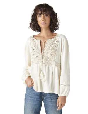 Velvet Yoke Top- Lucky Brand