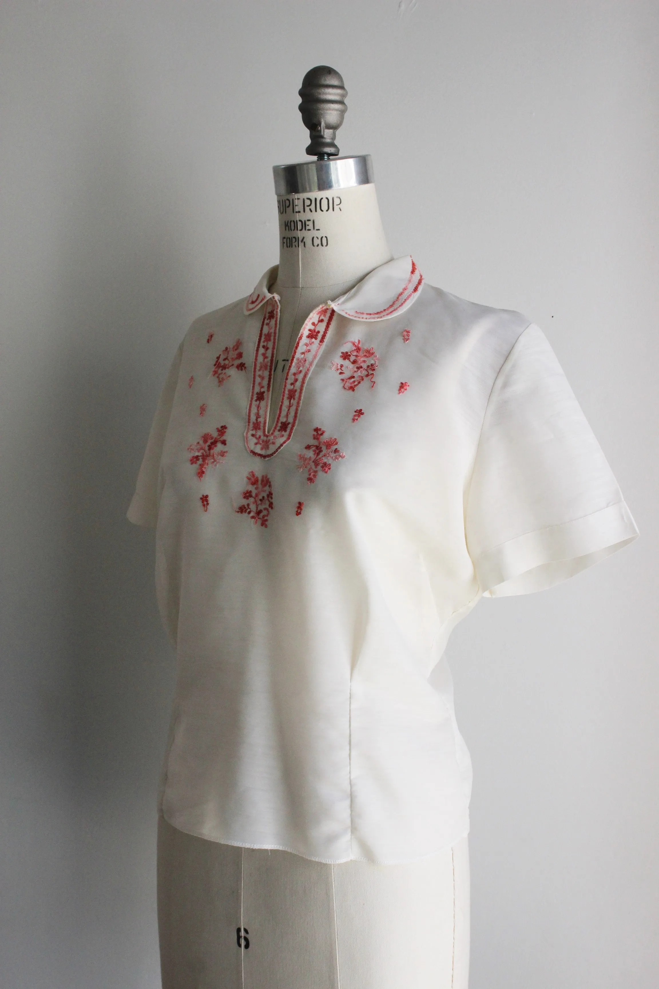 Vintage 1960s Embroidered Peasant Blouse