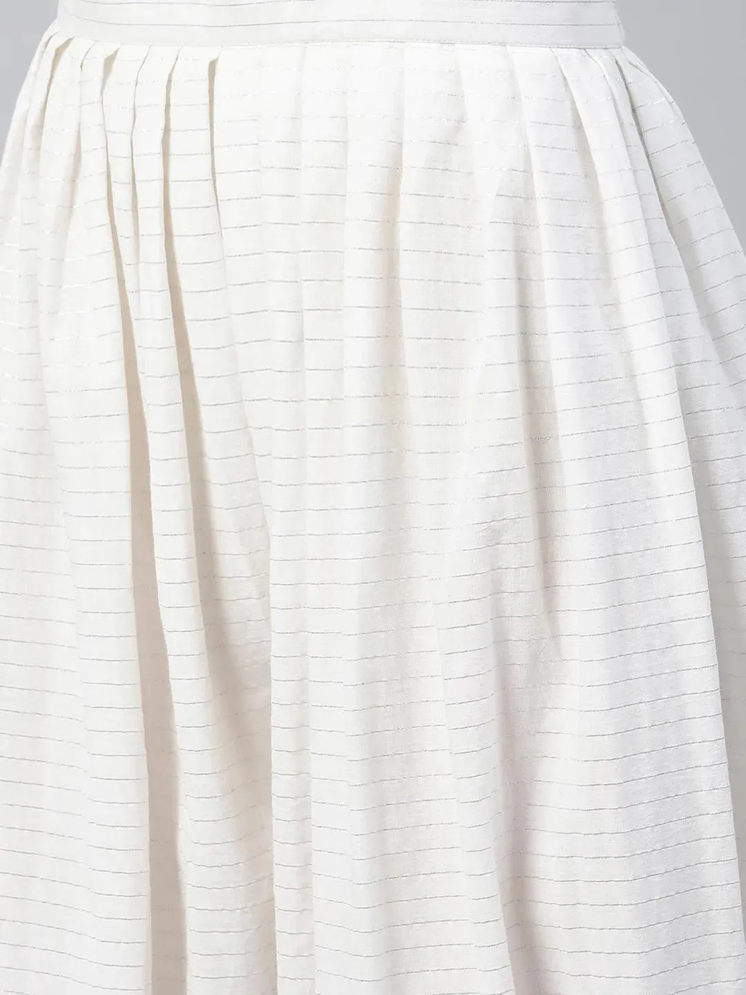 White Striped Cotton Salwar Pants