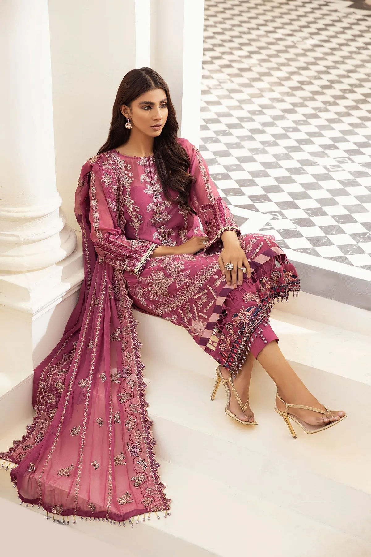Xenia Pareesia Embroidered Chiffon Collection – PEONY