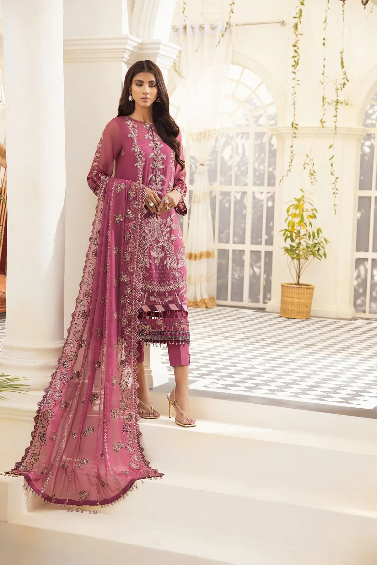 Xenia Pareesia Embroidered Chiffon Collection – PEONY